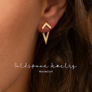 Ear Jacket - Vorder und Rück Ohrringe - Zierliche Ear Jackets - Gold Ear Jacket Ohrringe - Party Ohrringe - Statement Ohrringe - DANA EAR JACKETS