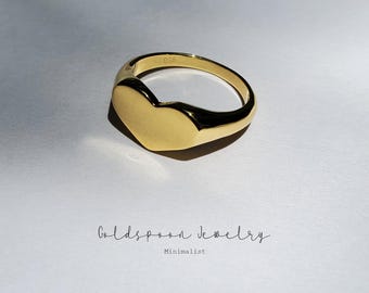 Heart Signet Ring - Heart Ring - Chunky Ring - Statement Ring - Everyday Ring - Dainty Ring - Minimalist Ring - Stacking Ring - VIENNA RING