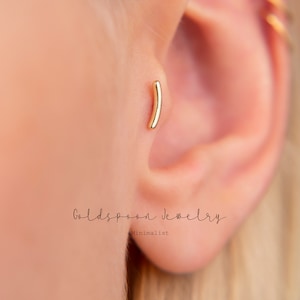 18G/16G internally threaded labret - Bar earrings - Cartilage stud - Tragus stud - Conch stud - Flat back labret stud - YARA EARRINGS