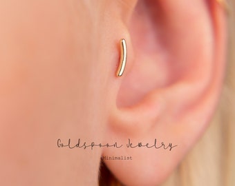 18 G/16G labret met interne schroefdraad - Staafoorbellen - Kraakbeenstekker - Tragusstekker - Conchstud - Labretstekker met platte achterkant - YARA EARRINGS