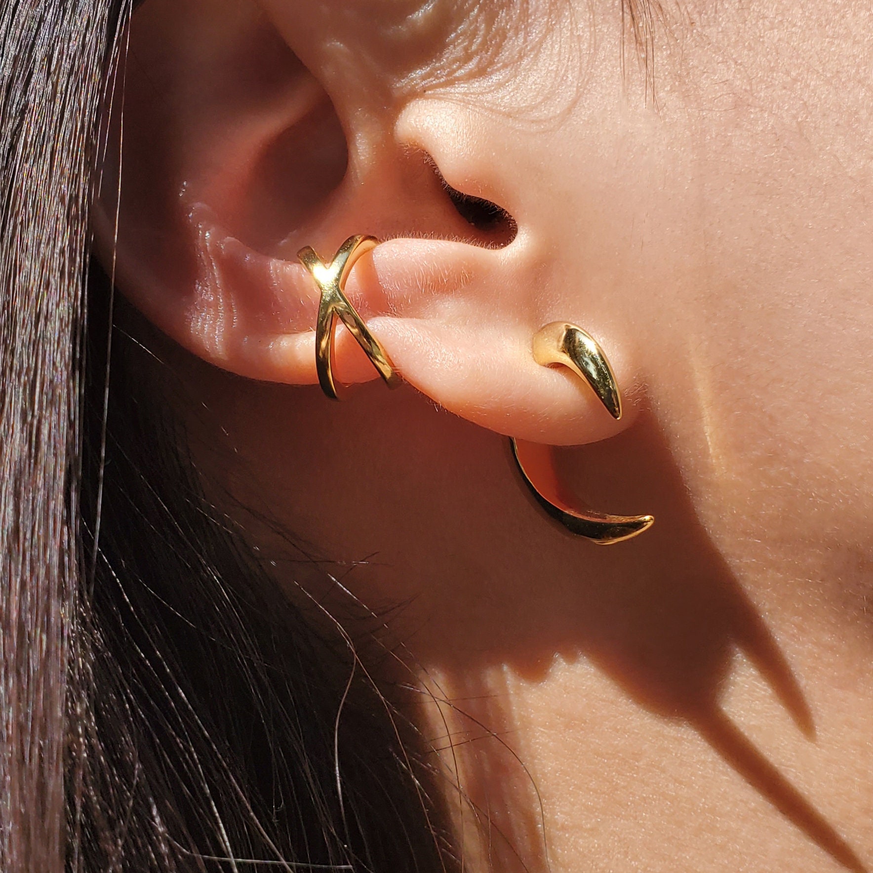 Ear Jacket Ear Jacket Earrings Spike Ear Jacket Spike Etsy