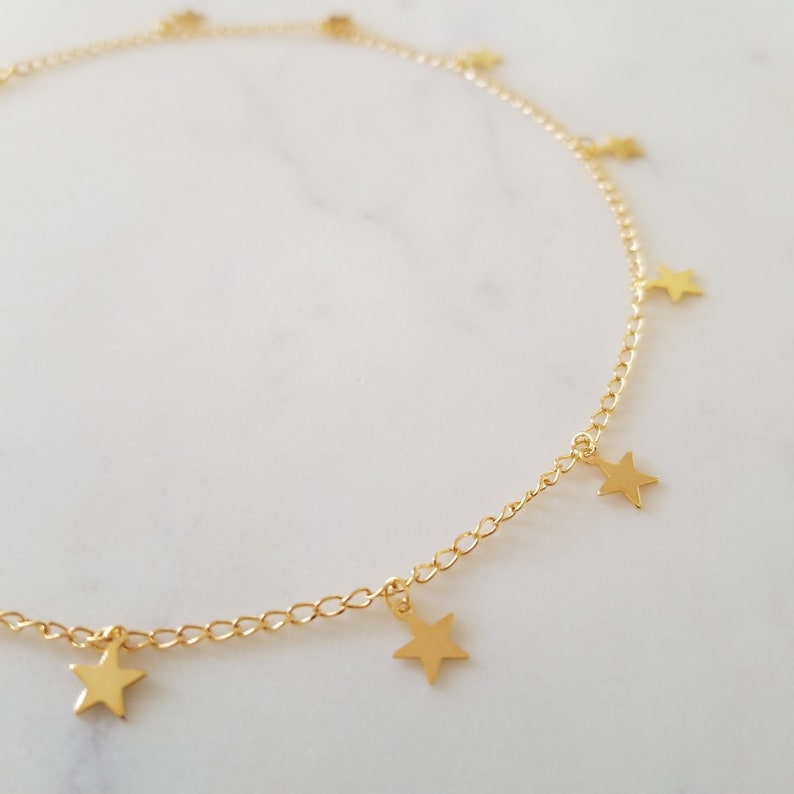 Dainty Necklace Minimal Choker Celebrity Necklace LUCILLE CHOKER Gold Chain Choker Tiny Star Necklace Minimalist Jewelry Star Choker