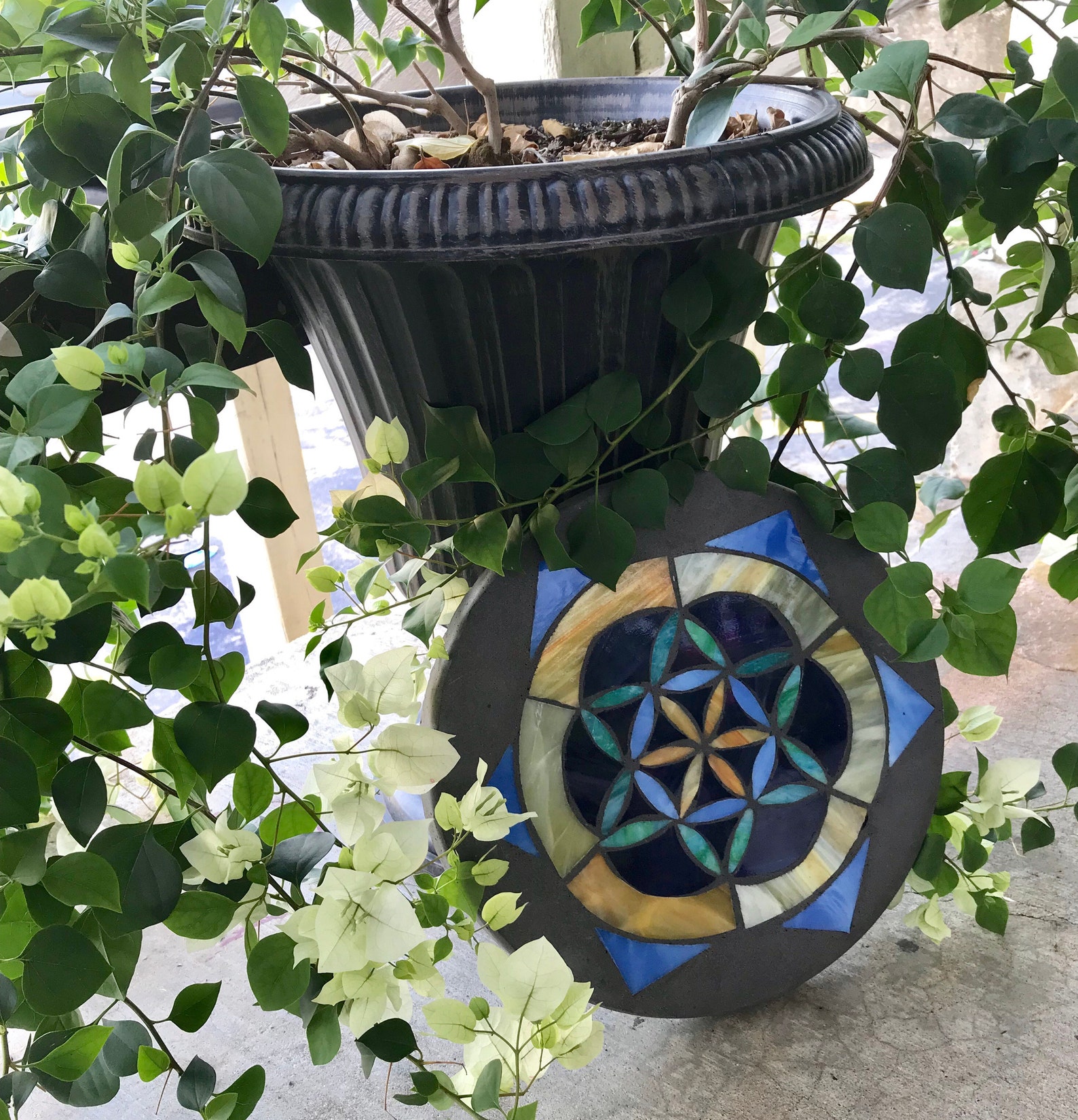 Mosaics, Stepping Stone, Garden Decor, Home Decor, Sacred Geometry