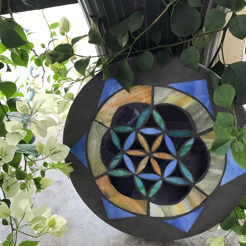 Mosaics, Stepping Stone, Garden Decor, Home Decor, Sacred Geometry