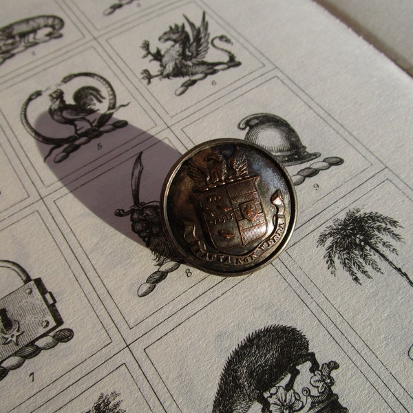 Antique British and French Livery Button for the Deedes and Harcourt Family