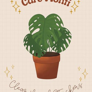 Autocollant en vinyle transparent - Plante d'intérieur Monstera