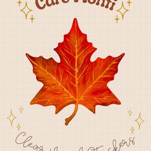 Maple Leaf handgetekende vinylsticker 2'' heldere achtergrond