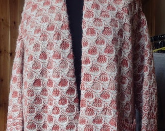 Orange and cream knitted Cardigan