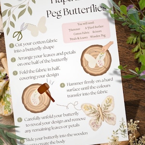 Hapa Zome Peg Butterfly Activity Card Digital Download