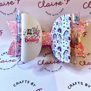 Unicorn Birthday Bow