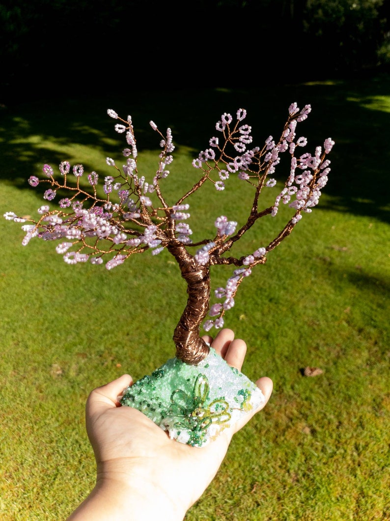 Miniature twisted copper wire tree