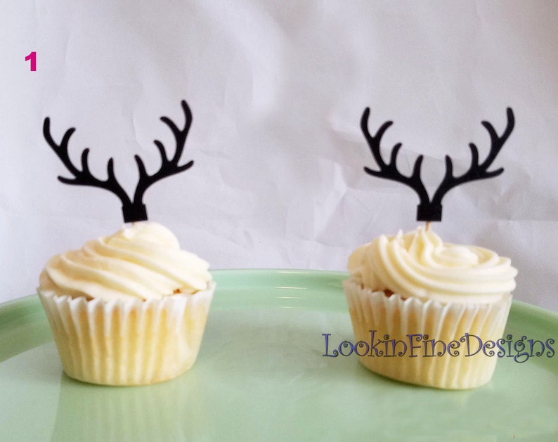 Antler Cupcake Toppers - Etsy