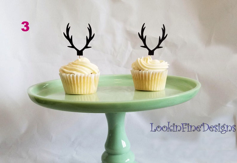Antler Cupcake Toppers - Etsy