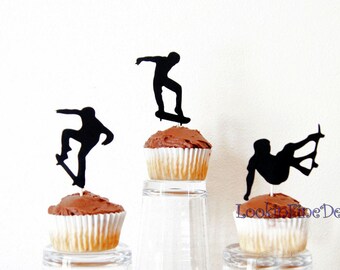 Skateboarding Cupcake Toppers, Skater Toppers, Skater Topper, Skater ...