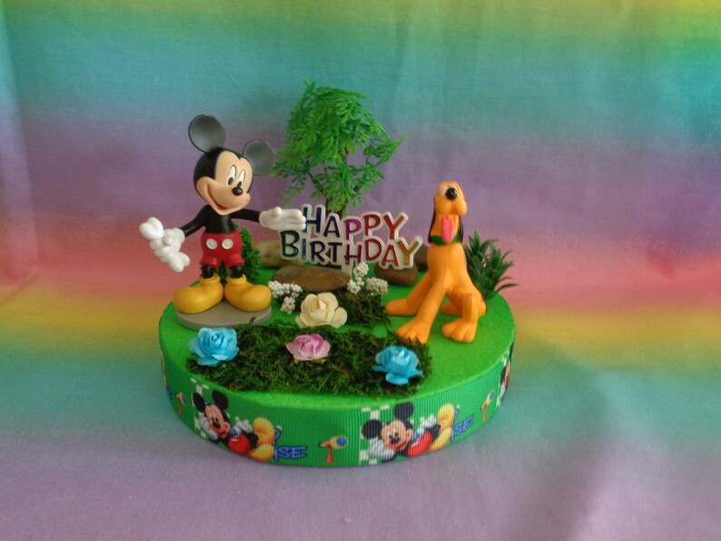 Disney Mickey Mouse And Pluto Cake Topper Table Decoration Etsy