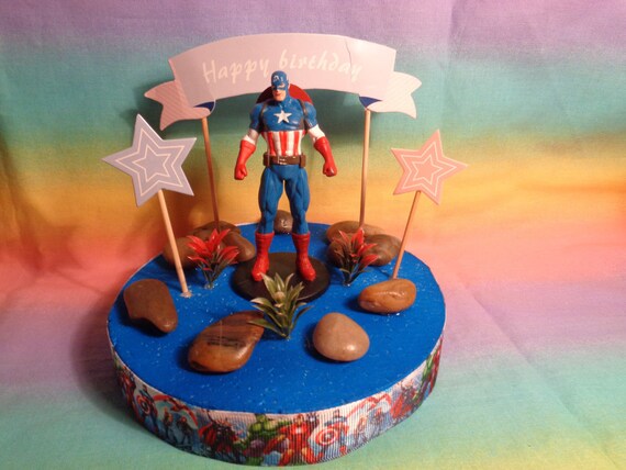 Avengers Captain America Cake Topper Table Decor Etsy