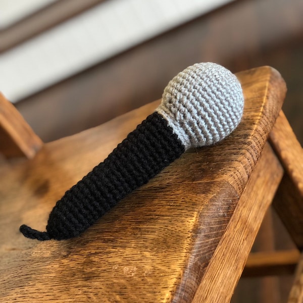 Microphone Rattle- Crochet Amigurumi Baby Toy
