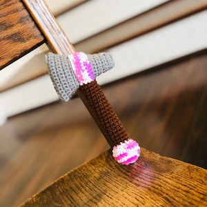 Tomahawk Rattle- Pink Axe Hatchet Baby Toy Rattle Amigurumi Crochet