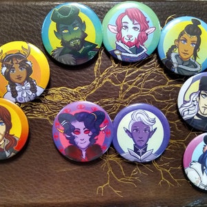Critical Role Mighty Nein Winter Buttons (Individual and Set)