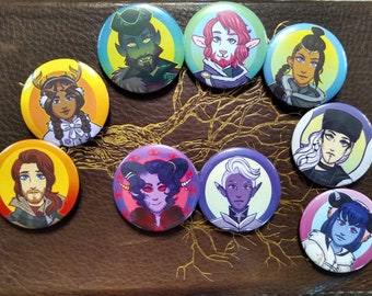 Critical Role Mighty Nein Winter Buttons (Individual and Set)