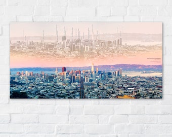San Francisco Cityscape at Sunset From Twin Peaks Mounted