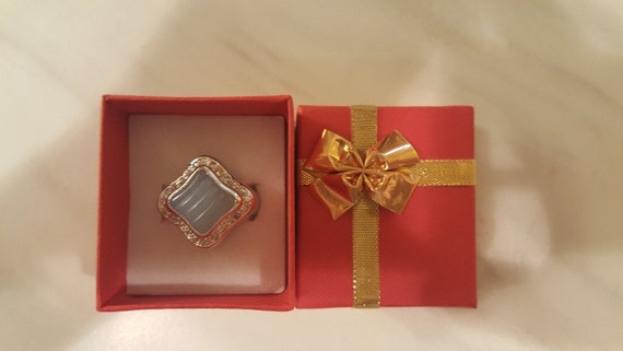 Vintage Silver genuine gemstones ring
