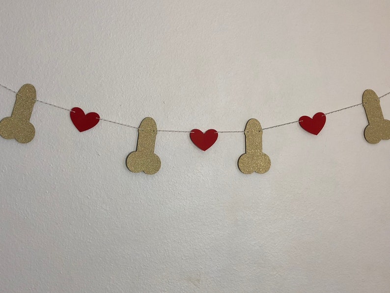 Hen Party Garland Same Penis garland Penis Garland Glitter Penis Garland Bachelorette Party Decor Same Penis banner Penis Banner
