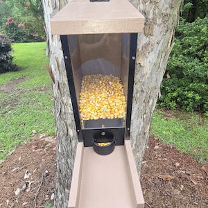 Squirrel Feeder feeding corn kernels-no waste chew proof