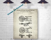 Star Trek USS Enterprise NCC-1701 Patent Art Print - Vintage Star Trek Poster - Retro Star Trek Wall Decor - Trekkie Gift Idea - Aerospace