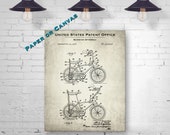 1968 Schwinn Stingray Bicycle Patent Art Print - Vintage Bicycle Blueprint Art - Cyclist Gift - Antique Bicycle Decor - Paper or Canvas