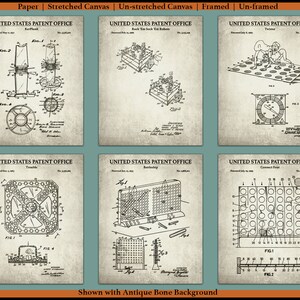 Board Games Set of 6 Patent Art Prints - Retro Board Games Poster Set - Board Gamer Gift - Vintage Game Inventions - Game Room Wall Decor