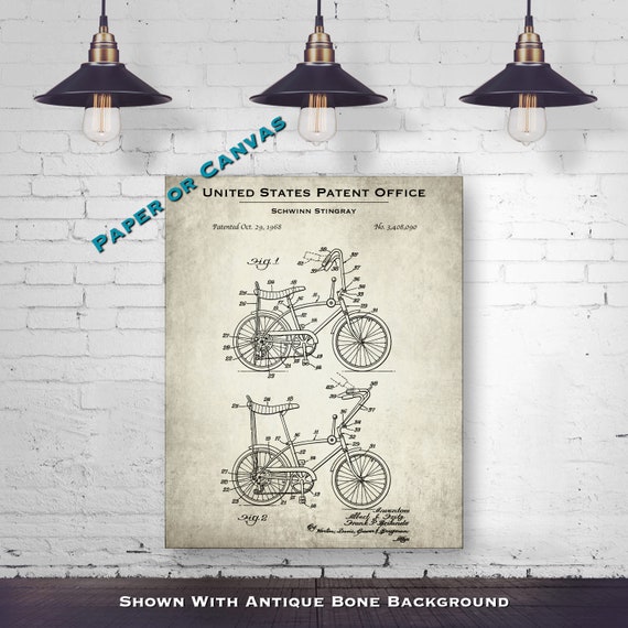 1968 Schwinn Stingray Bicycle Patent 