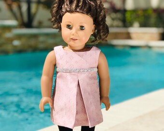 American Girl Doll - 18 Inch Doll Light Pink Dress Silver trim