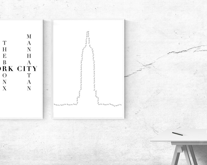 Empire State Building Outline New York City Art Digital - Etsy