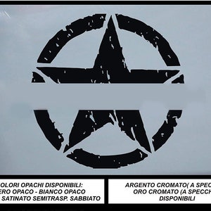 worn military star renegade door stickers to be placed on the logo (large version)