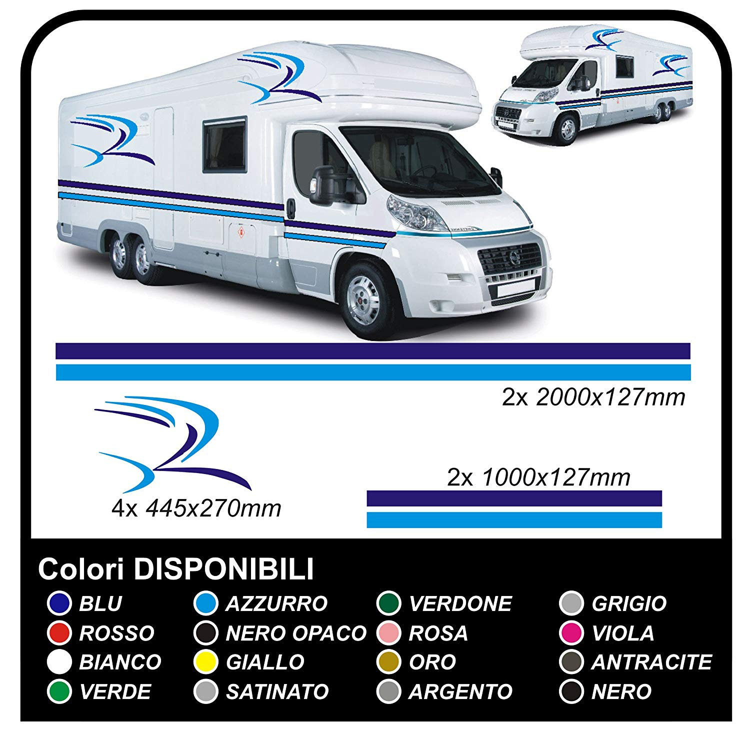 2 pièces autocollants graphiques camping-car autocollants camping-car  fourgonne