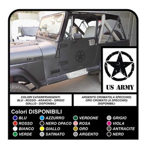 4-Sterne-25 cm Aufkleber + US ARMY jeeps