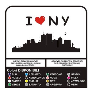 Ich liebe New York Wand Aufkleber Manhattan NY-Wall Sticker Zimmer Flur Küche Wohnzimmer oder Salon Wand cm 105 x 49