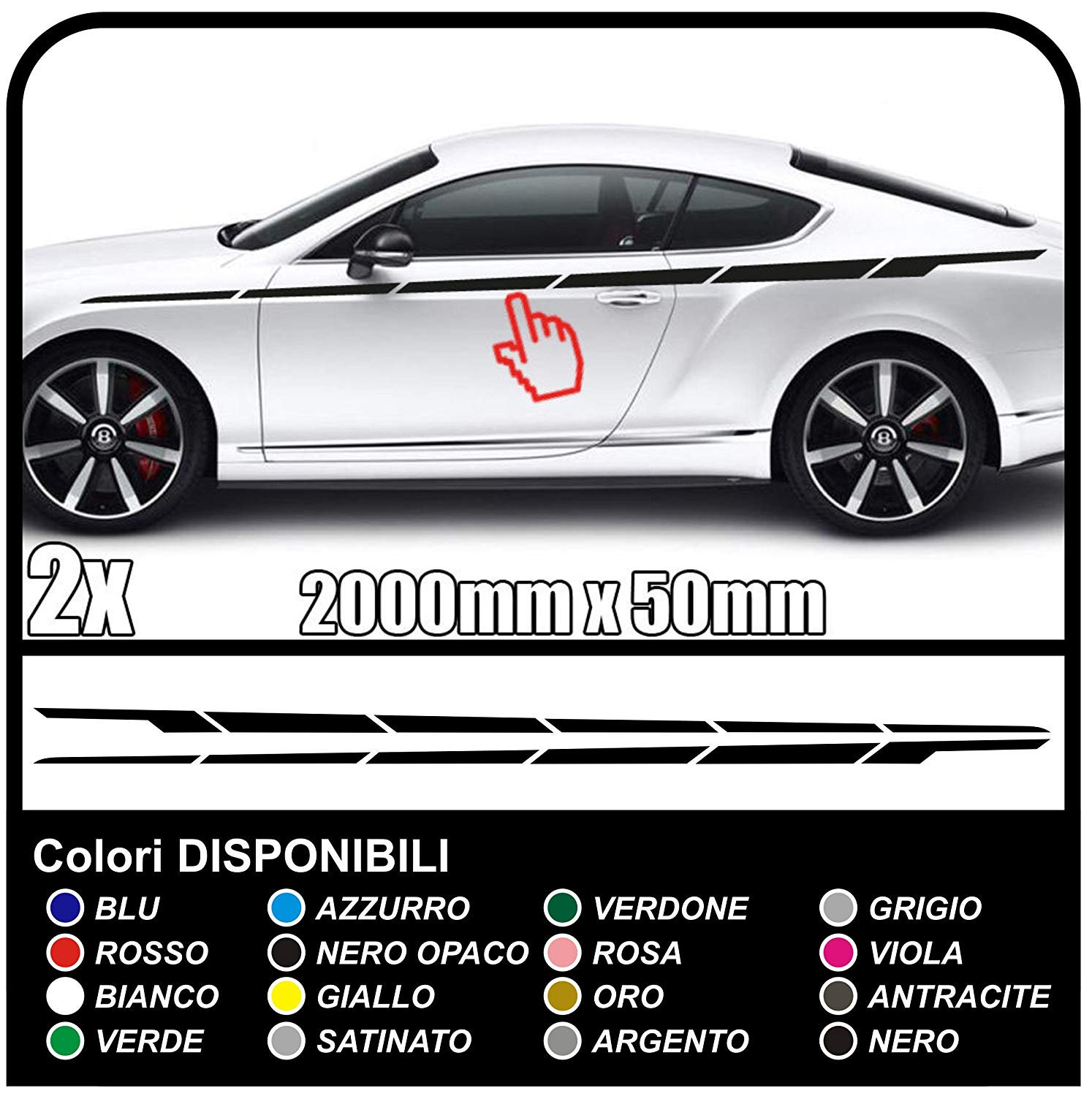 Comprar 1 par de pegatinas para ventana de coche, calcomanías con letras a  rayas, piezas modificadas con estilo lateral para carrocería