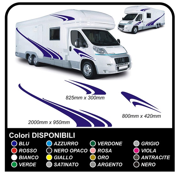 Adesivi camper Kit completo camper e roulotte Set Camper Van RV Horsebox  CARAVAN furgone camion grafica 08 Top Quality -  Italia