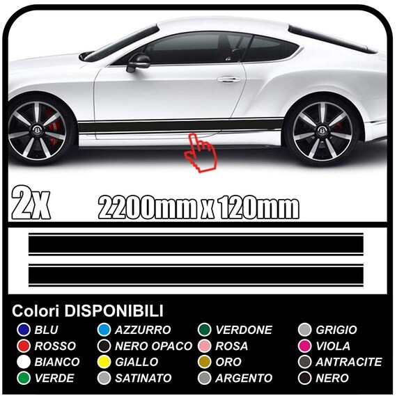 2 x double adhésif de côté bandes frontalières ligne décoration autocollant  stripes autocollants stickers voiture tuning -  France