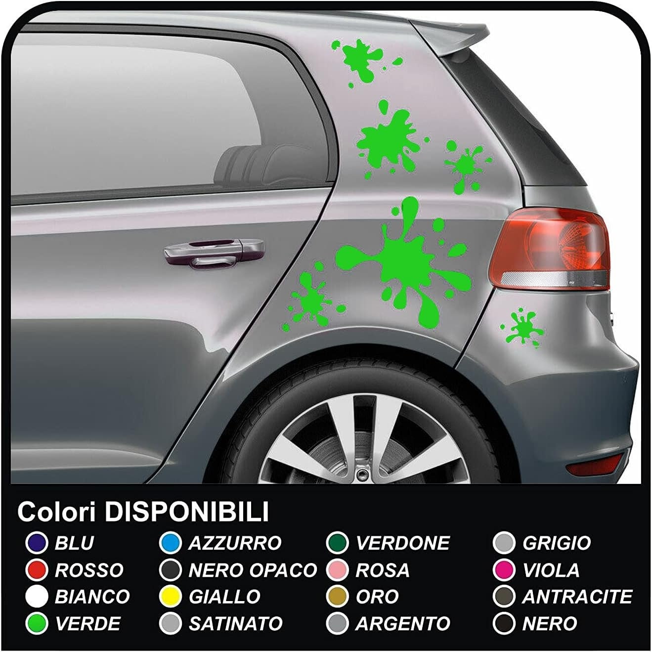 Universelle Custom Auto Aufkleber Auto Racing Auto Streifen Selbstklebende  Version Seite Auto Tuning Stickers Decals (Silber)