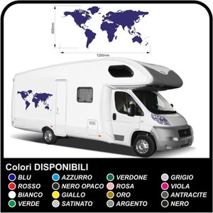 Autocollants pour camping-car carte du monde planète autocollants en vinyle ensemble de décalcomanies camping-car caravane Kit complet