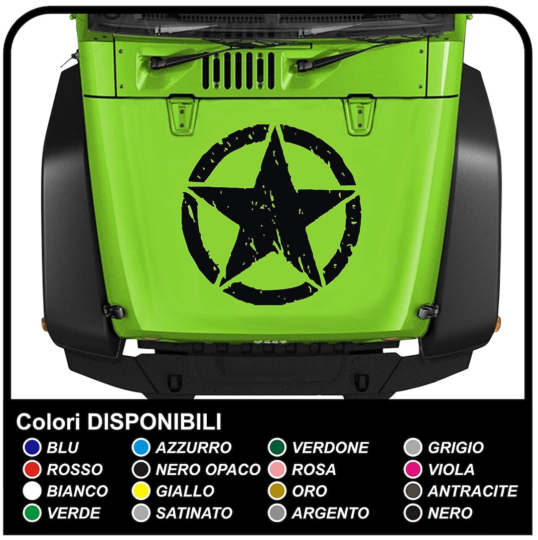 Bonnet Sticker to Affix on the Bonnet Star Effect Worn Sticker Decals ...