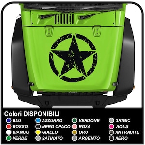 Bonnet sticker to affix on the bonnet star effect worn sticker decals