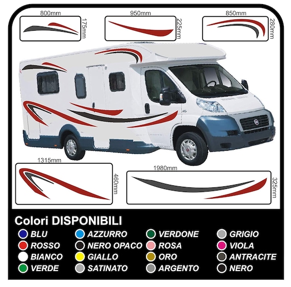 Adesivi per CAMPER grafica in vinile adesivi decalcomanie Set Camper Van RV  Caravan Motorhome roulotte x 18 adesivi grafica 04 -  Italia