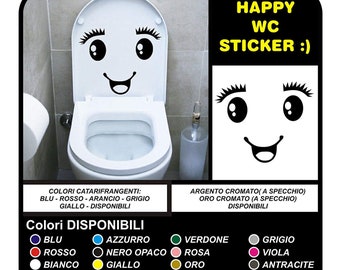 WC sticker schattige glimlach sticker voor badkamer toilet met schattige glimlach en plezier