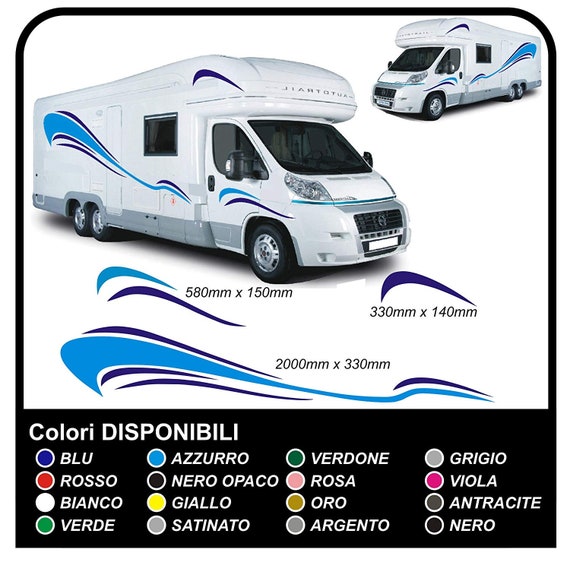 Adesivi camper Kit completo camper e roulotte Set Camper Van RV Horsebox  CARAVAN furgone camion grafica 09 Top Quality -  Italia