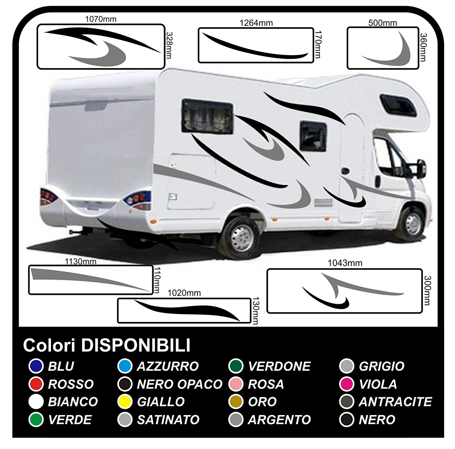 adesivi per CAMPER grafica in vinile adesivi decalcomanie strisce