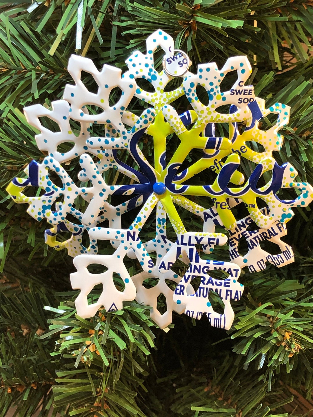 Soleil Sparkling Water Lime Snowflake Ornament Soleil Etsy España